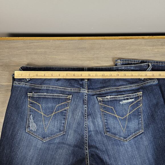 Vigoss Womens Jeans Chelsea Slim Boot Cut Blue Denim Dark Wash Destroyed Size 18 - Picture 8 of 8